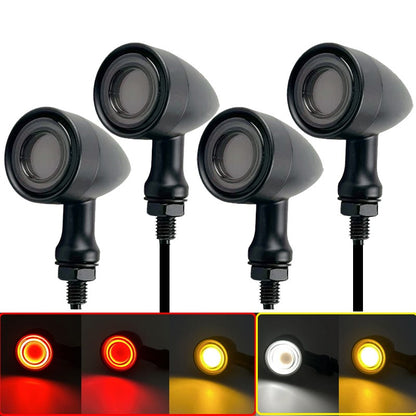 Front Rear LED Motorcycle Bullet Indicator Turn Signal Light 3 in 1 Running Brake Taillight Retro Integrated Light For Harley