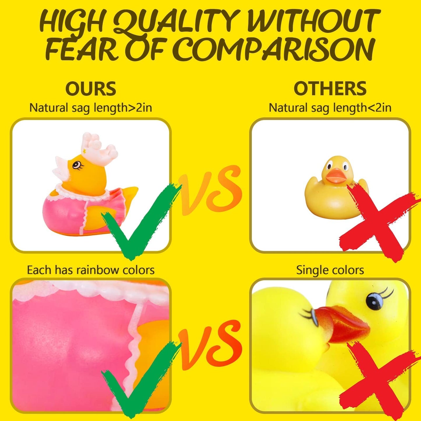 100 Pack Rubber Ducks in Bulk, Assorted Duckies for Jeeps Ducking, Rubber Duckies for Baby Bath Toys, Kids Bath Pool Toys