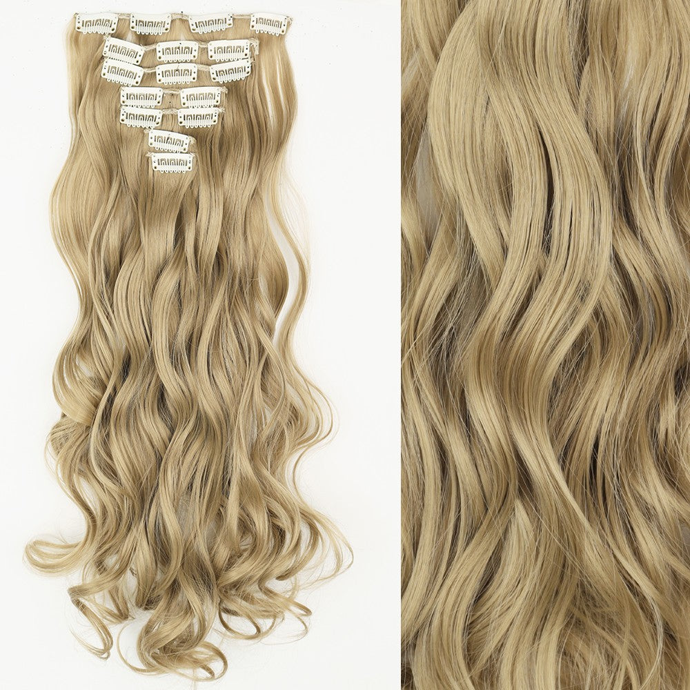 Cabelo Liso Comprido 16 Clipes 7 Pçs/Conjunto de Apliques de Cabelo Sintético Natural Loiro Preto Resistente ao Calor 2026