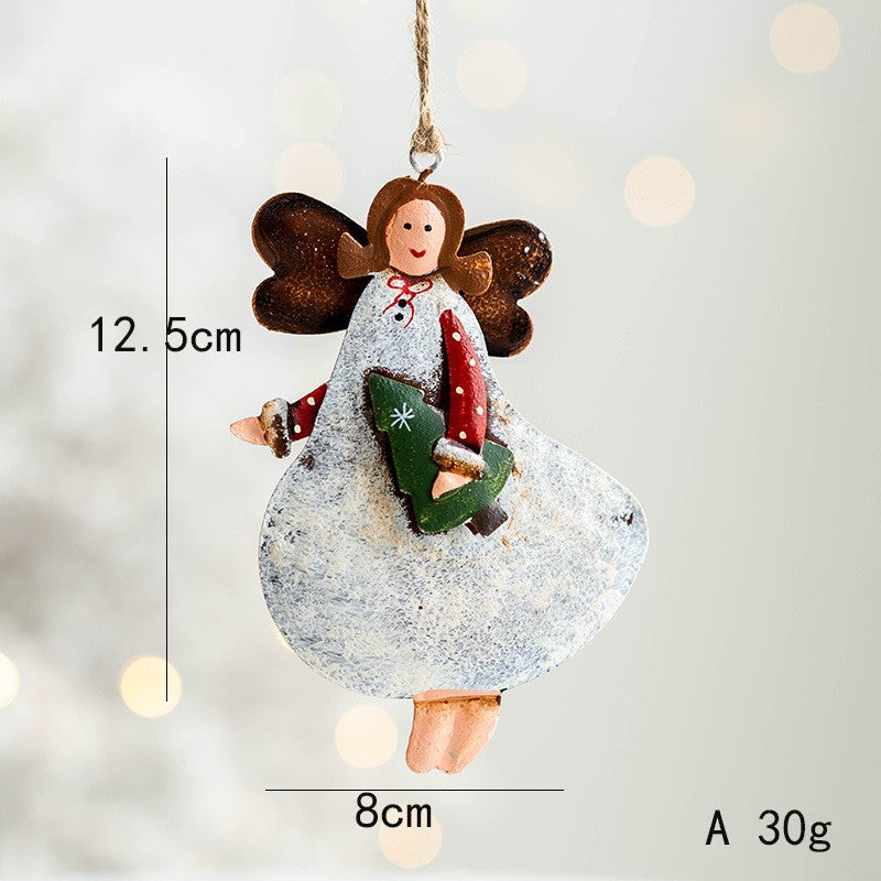 Metal Iron Red Mailbox Hanging Ornament Christmas Tree Pendant Letters To Santa Claus Home Christmas Decoration