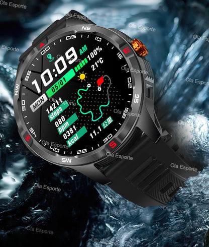 T-Rex 3 Military 1000mAh Battery Smart Watch 10ATM Waterproof GPS Track Compassr Bluetooth Call AMOLED Men Swim Sport Smartwatch