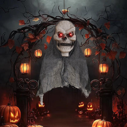 1/2Pcs Halloween Horror Skeleton Ghost Decoration Party Hanging Skull Skeleton Ornament Props Haunted Halloween Outdoor Decor
