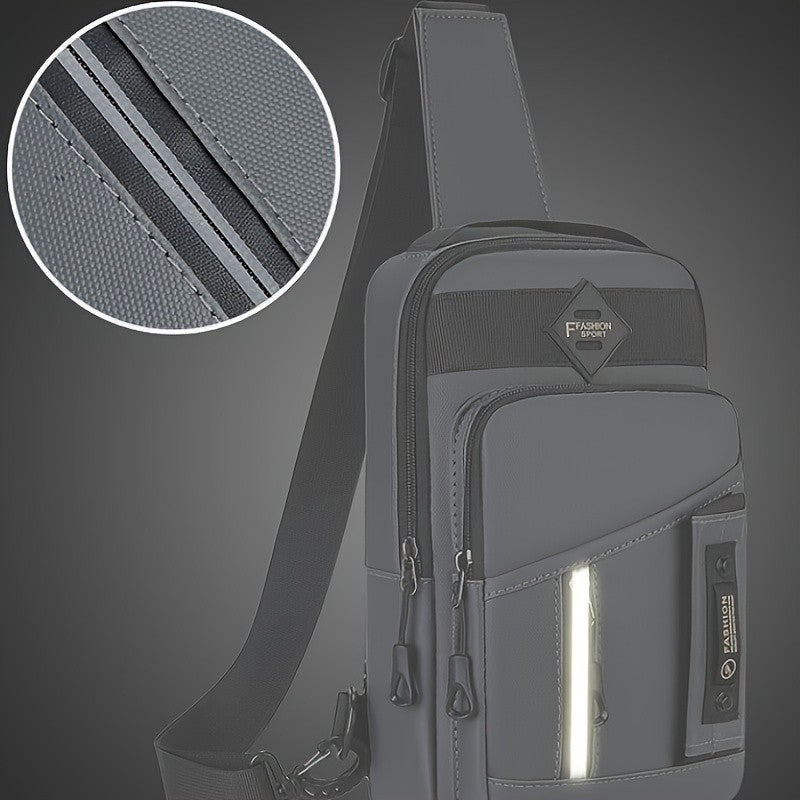 Fashion Multifunctional Chest Bag - 1pc Men's Outdoor Crossbody Bag, Casual Sports Sling Bag