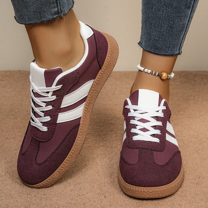 Fashion Casual Women's Sports Shoes Lace Up Vulcanize Flats Ladies Outdoor Walking Sneakers Women Comfortable Classical Shoes