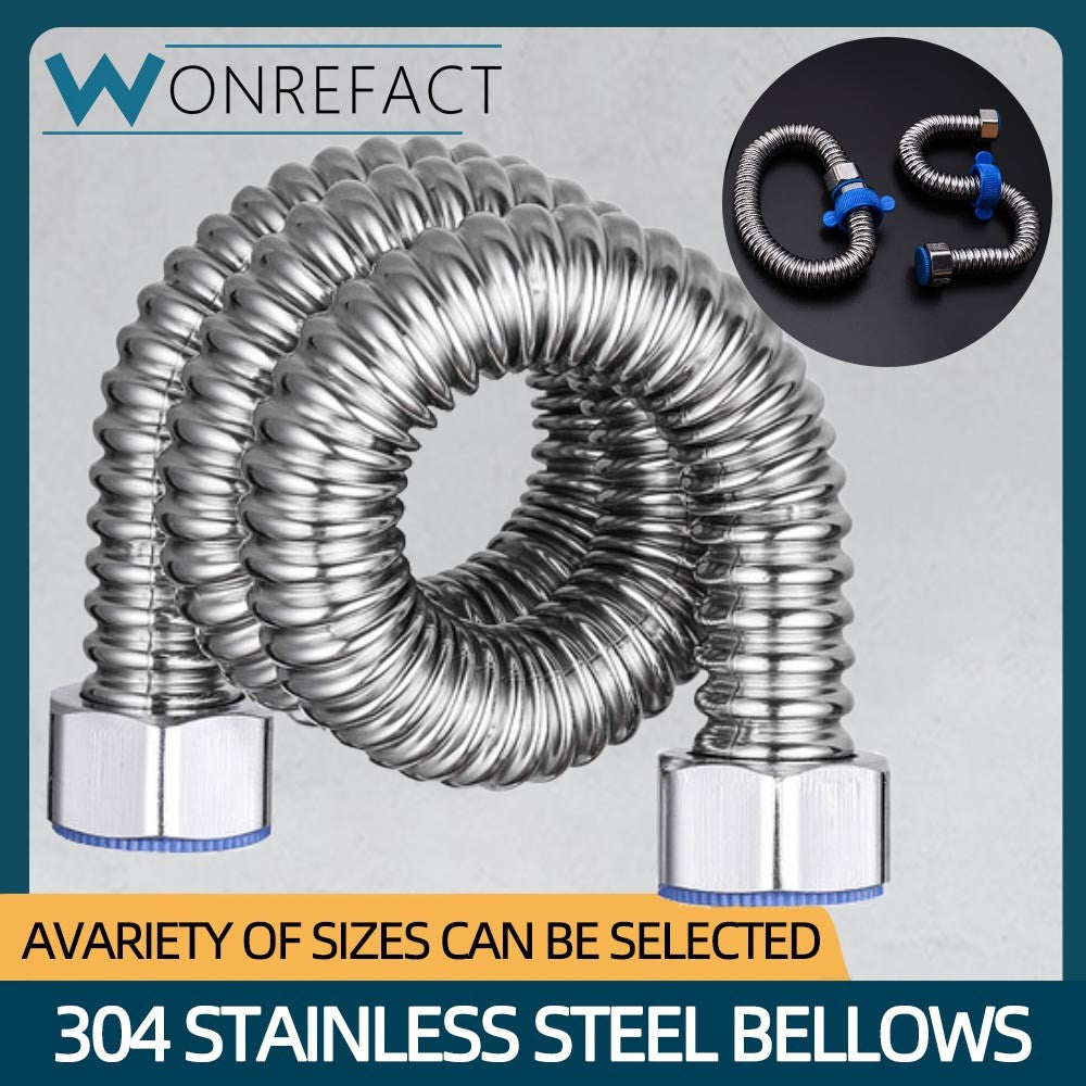 Mangueira de fole de aço inoxidável 304, 4 tubos de entrada de mangueira de metal para aquecedor de água separado, tubo de água de aço inoxidável doméstico quente e frio