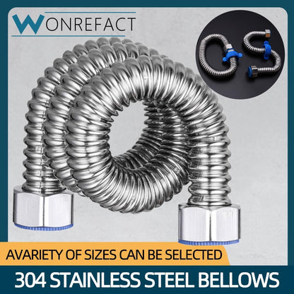 Mangueira de fole de aço inoxidável 304, 4 tubos de entrada de mangueira de metal para aquecedor de água separado, tubo de água de aço inoxidável doméstico quente e frio