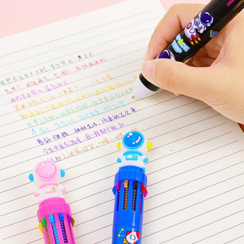 5/10 Pcs Cartoon Astronaut Ten Color Pens Kids Birthday Party Wedding Guest Gifts, Back To School Kindergarten Carnival Gifts