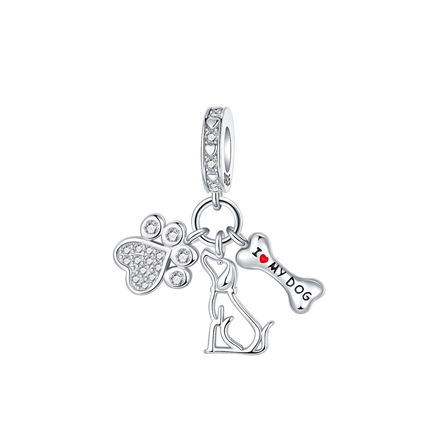 925 Sterling Silver Dog Charms French Bulldog Poodle German Shepherd Beagle Dachshund Pendants Fit Bracelets DIYJewelry Gift