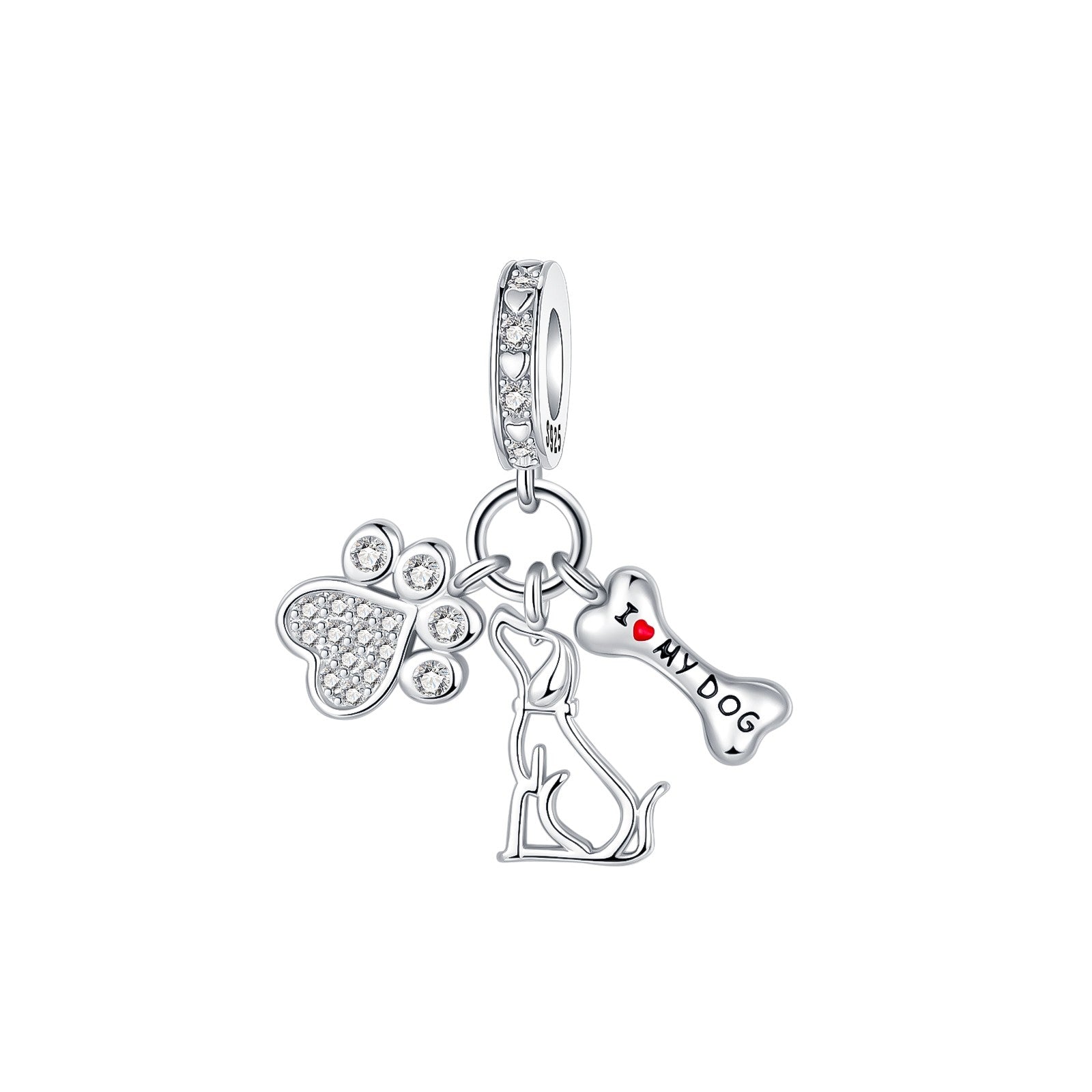 925 Sterling Silver Dog Charms French Bulldog Poodle German Shepherd Beagle Dachshund Pendants Fit Bracelets DIYJewelry Gift