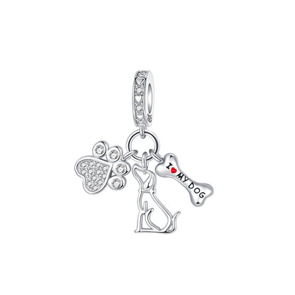925 Sterling Silver Dog Charms French Bulldog Poodle German Shepherd Beagle Dachshund Pendants Fit Bracelets DIYJewelry Gift