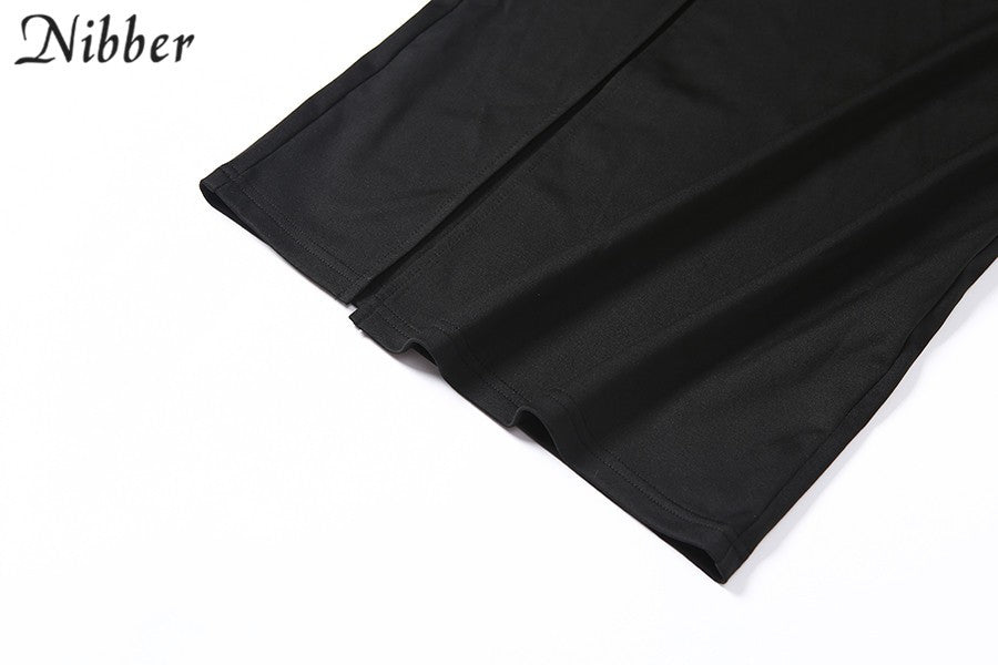 Nibber red black New year christmas party long dresses women spring Basic bodyco