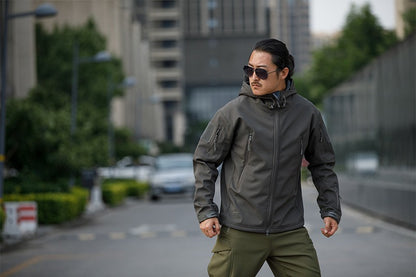 Sharkskin Soft-shell Hard Shell Camouflage Jacket Fleece Thick Tactical Suit Hooded Coat Manufacturers Handsome Outdoor Jacket