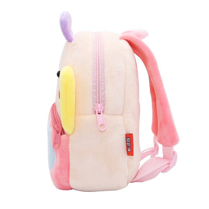 Mochila escolar para meninas, mochila infantil fofa de borboleta rosa de pelúcia, mochila escolar para jardim de infância