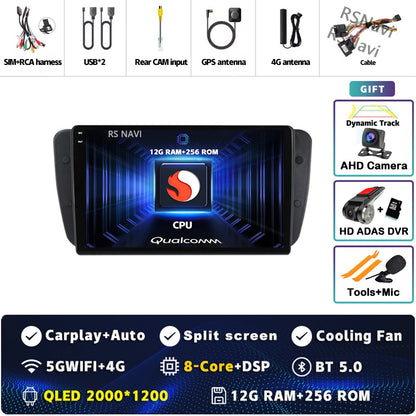 Android 15 For SEAT Ibiza 6J IV 4 2008 - 2015 2K QLED Stereo Car Radio Multimedia Video Player GPS AI Voice CarPlay Head Unit