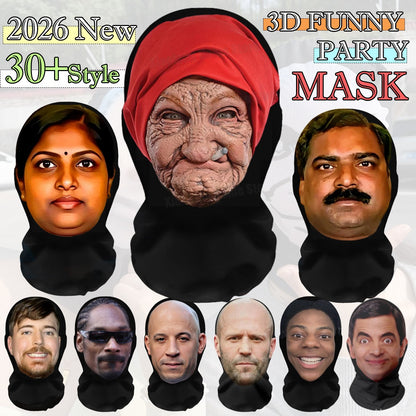 2026 NEW Halloween Balaclava Mask Unisex Cosplay Role Costumes Dress Up Celebrity Realistic Face Masks Headgear