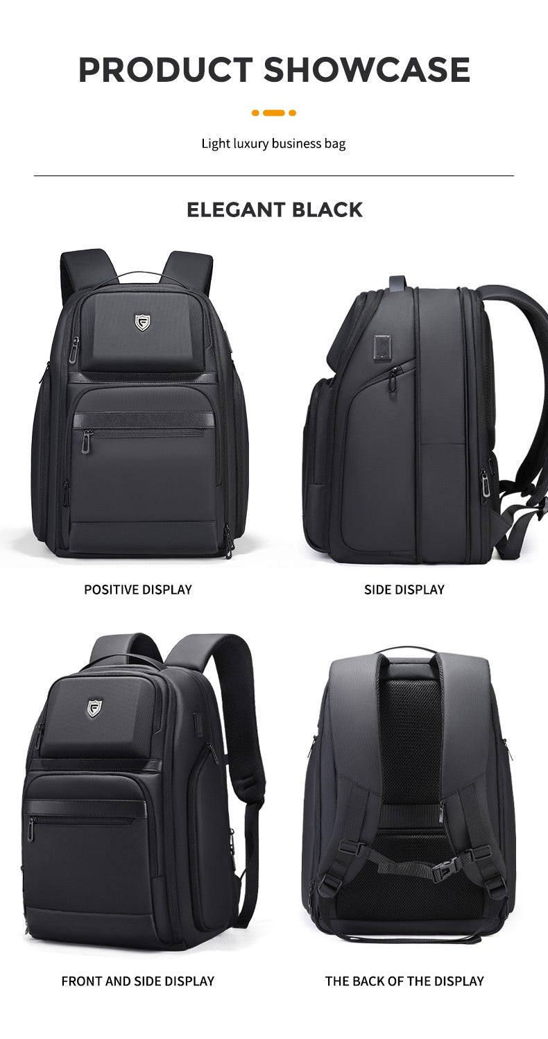 Fenruien Men 36L Business Backpack USB Waterproof  Multi Pocket Backpacks Fit 17.3 Inch Laptop