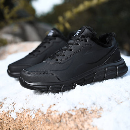 Tênis Masculino de Inverno Quente com Forro de Lã Confortável Impermeável Tamanhos Extras 46 47 48 Calçado Esportivo Casual Zapatillas Hombre
