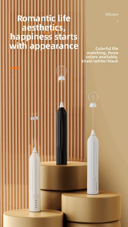 Electric milk frother charging portable egg beater beverage coffee machine handheld 3-speed jam cream machine kitchen blender