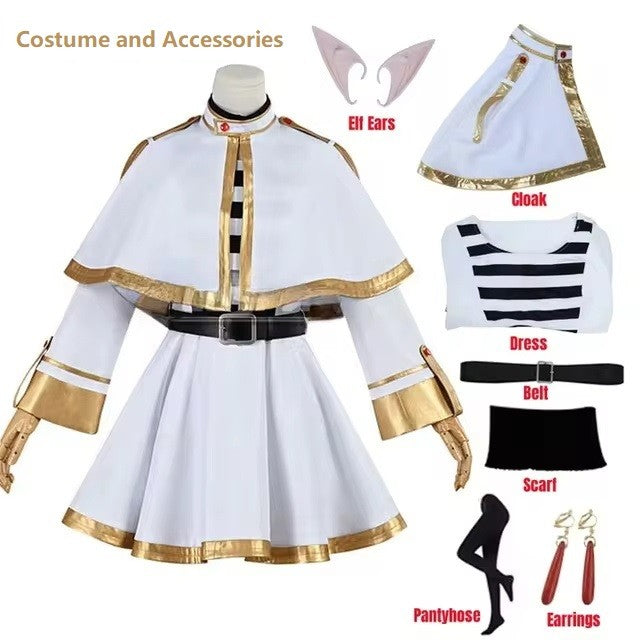 Cosplay Sousou No Frieren: Fantasia, Peruca, Sapatos, Bonecos de Anime, Vestido de Mago, Orelha de Elfo, Halloween, Natal para Mulheres