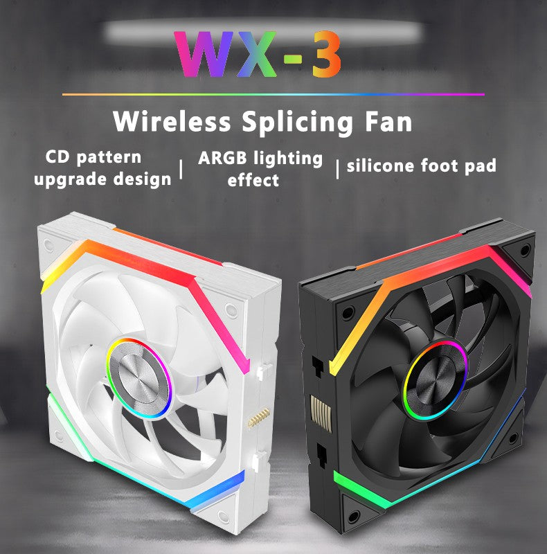 ICE Whale WX-3 Wireless Splicing Fan ARGB Air-Cooled Cooling Accessories 1600RPM 12CM Chassis Fan