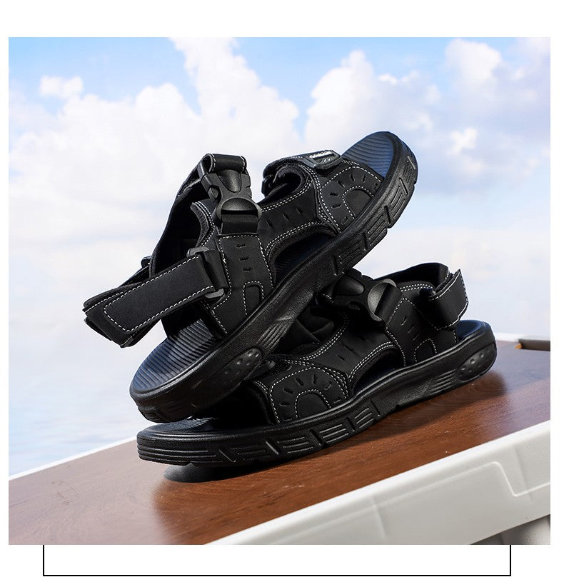 A Pair of Men's Sandals, Summer New Trendy Sports Outer Wear, Non-Slip, Wear-Resistant, Soft-Soled Driving Slippers, Beach Shoes for Men
