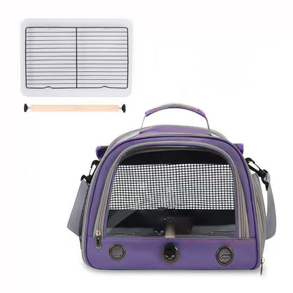 Gaiola de Transporte para Pássaros com Poleiro para Periquito Agapornis Papagaio Cinzento Africano Calopsita Caique Jandaia Quaker Bolsa de Viagem para Caminhada de Animais de Estimação