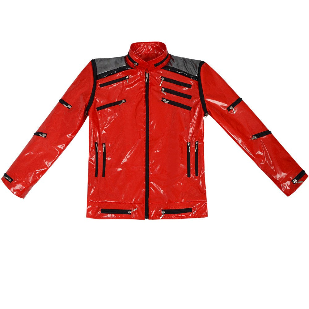 Classic Michael Joseph Jackson Leather Red Thrilling Jacket Halloween Birthday Gift Night Outwear
