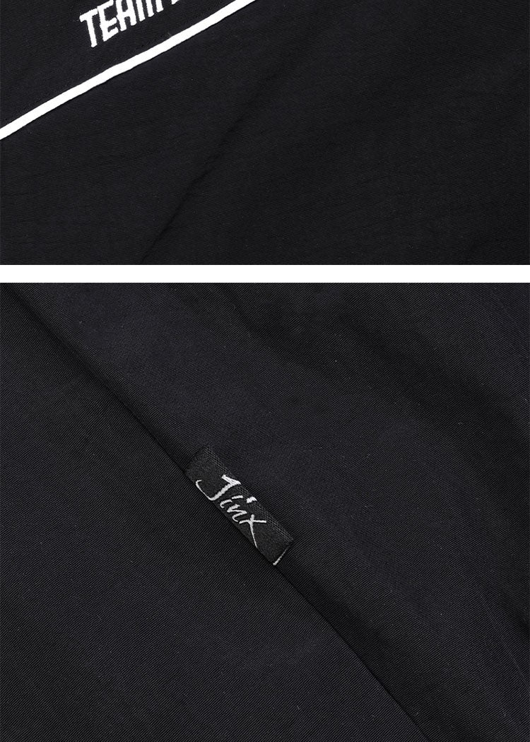 Jinx Team Black Jacket Unisex Windbreaker Sports Coat Men Women Loose Track Activewear Long Sleeve Top Embroidery Y2k Outerwears