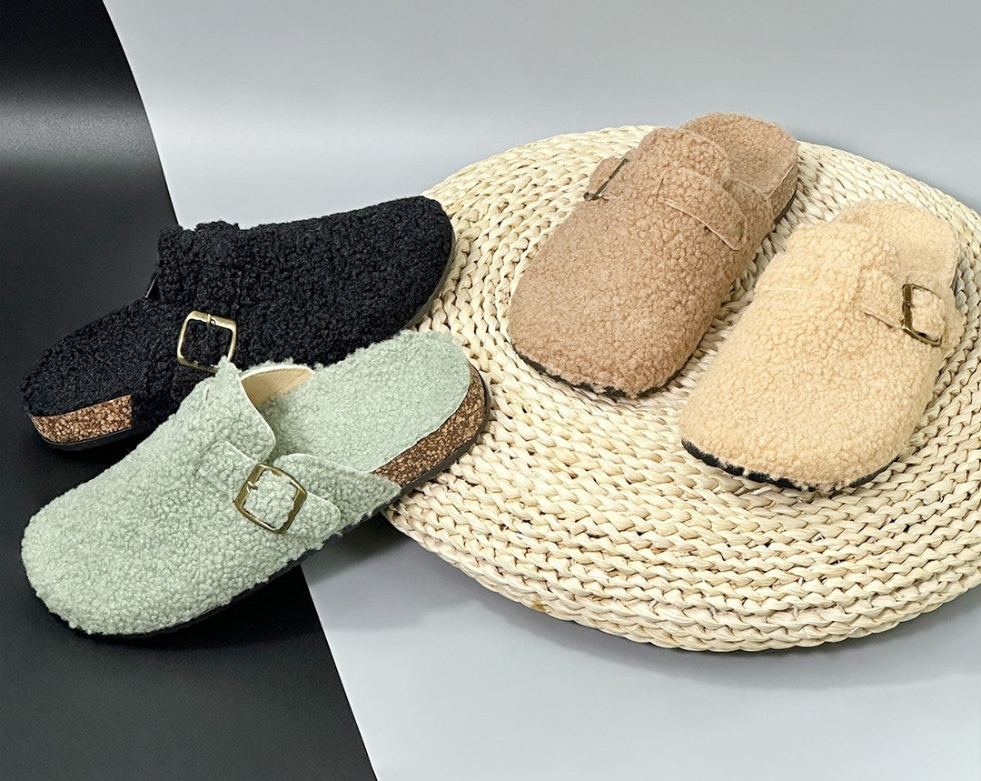 New Fall Winter Women And Men's Slippers With Plush Upper Indoor Outdoor Casual Sandals