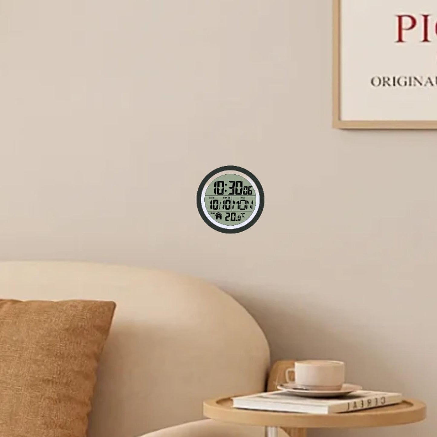 1Pcs Digital Shower Clock Easy to Use Modern Easy to Read Digital Bathroom Waterproof Wall Clock for Kitchen Bedroom Living Room