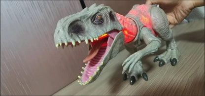 Jurassic-Park Indominus T Rex Bonecos de Ação Dinossauros para Crianças Brinquedos com Som e Movimento Dinossauro de Brinquedo para Presente de Aniversário Infantil