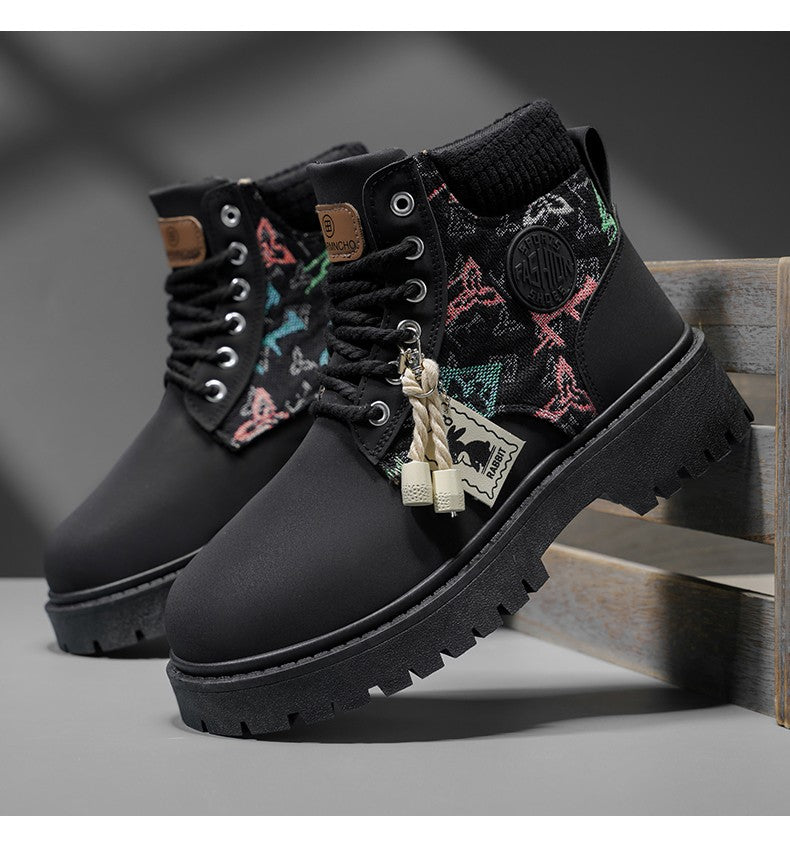 Men's boots four season classic big head casual boots soft sole non-slip breathable Joker high-top outdoor comfort tooling boots