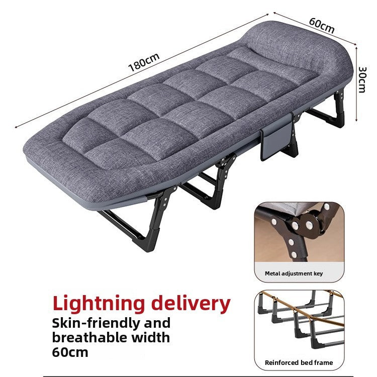 Cama dobrável para almoço, escritório, poltrona reclinável individual, portátil, acompanhante de hospital, maca, cama de solteiro para soneca com dupla finalidade