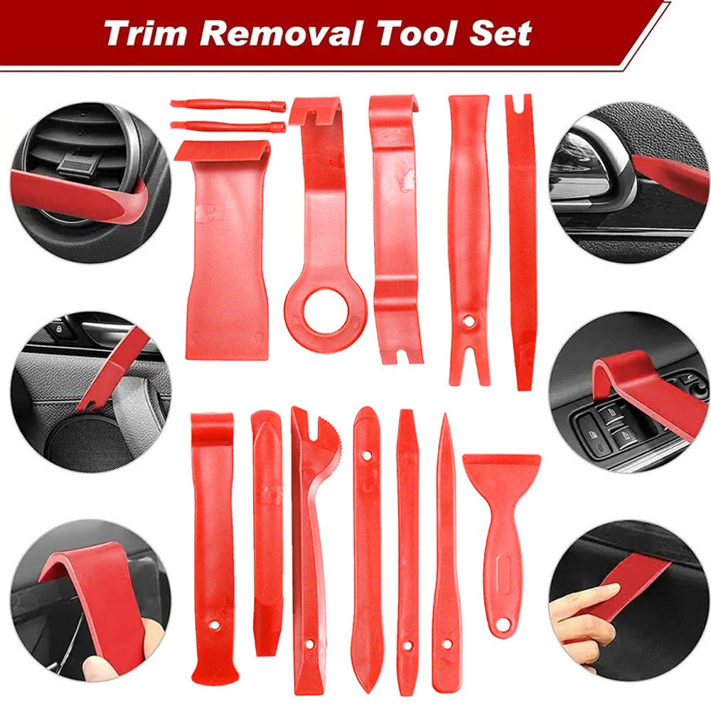 Conjunto de 43 Peças de Ferramentas para Remoção de Painel de Carro, Clipes de Fixação, Ferramenta de Remoção de Terminal de Fixação, Kit Pé de Cabra com Cabo Redondo para Carro/Rádio