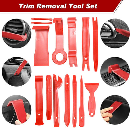 Conjunto de 43 Peças de Ferramentas para Remoção de Painel de Carro, Clipes de Fixação, Ferramenta de Remoção de Terminal de Fixação, Kit Pé de Cabra com Cabo Redondo para Carro/Rádio