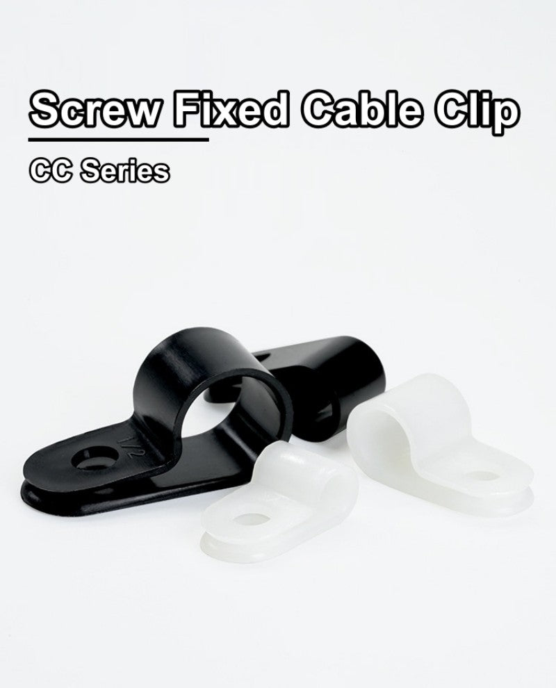 100pcs Black P Style Mounting Cable Clamp Plastic Nylon Isolation Screw Fixed Wire Holder Cable Clips Manager 3.0-18mm Diameter