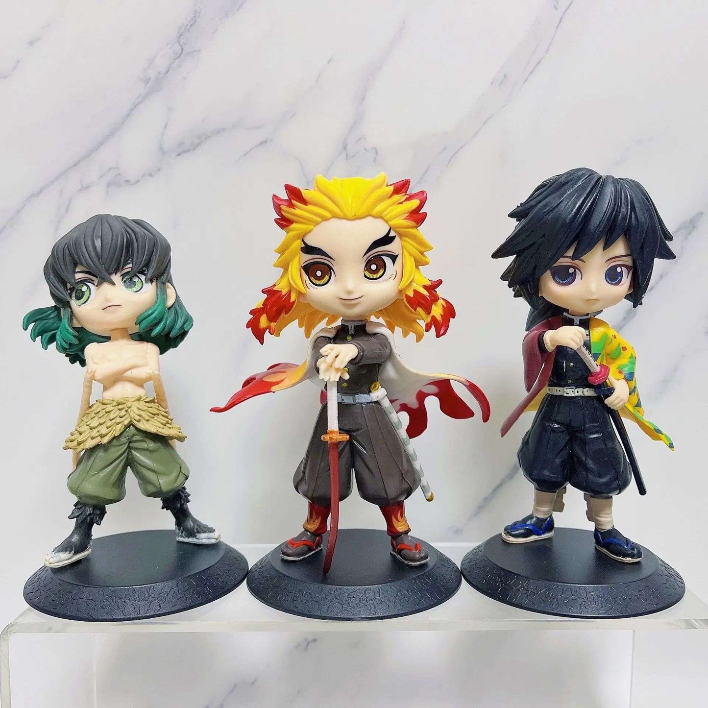 Boneco de 15cm Anime Demon Slayer Nezuko Tanjirou Zenitsu Inosuke Kyoujurou Shinobu Giyuu Qposket, Brinquedo Infantil, Presente de Natal