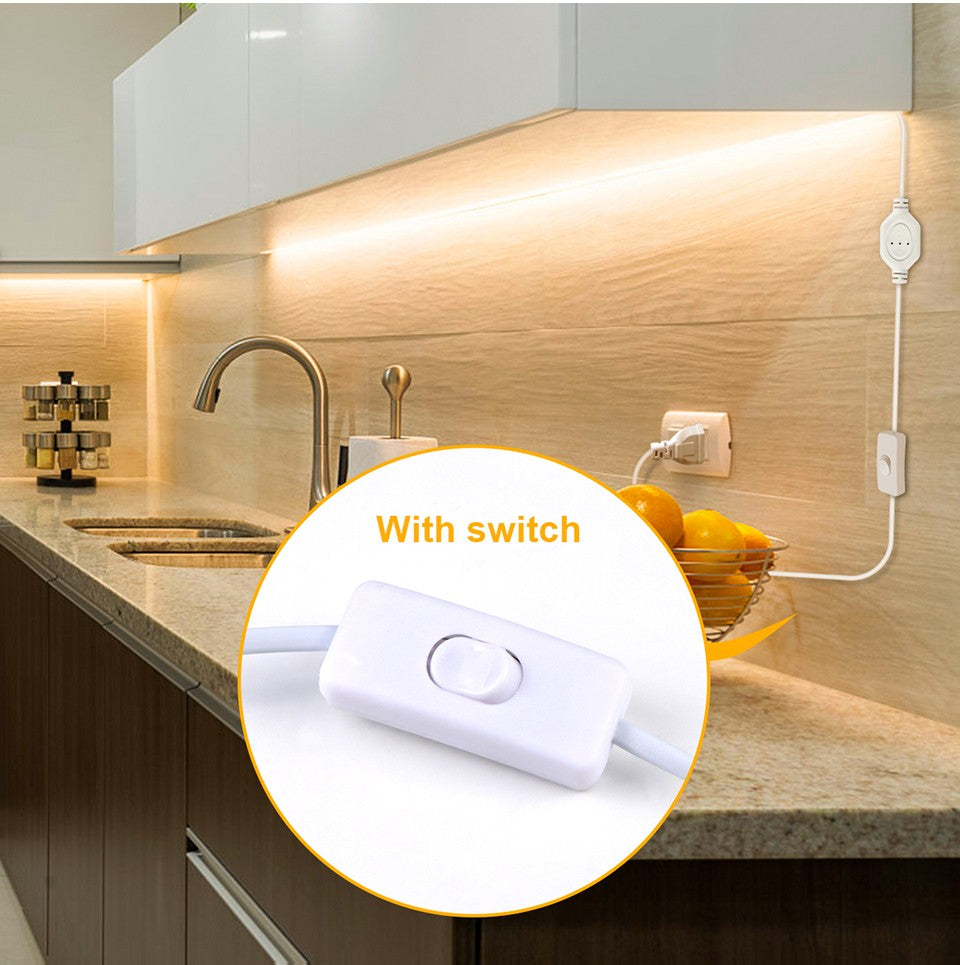 110V 220V Cob LED Tape Outdoor Waterproof Christmas Decor 5/10/20/30M Neon Led Strip with Switch Garden Lights For Kitchen Room