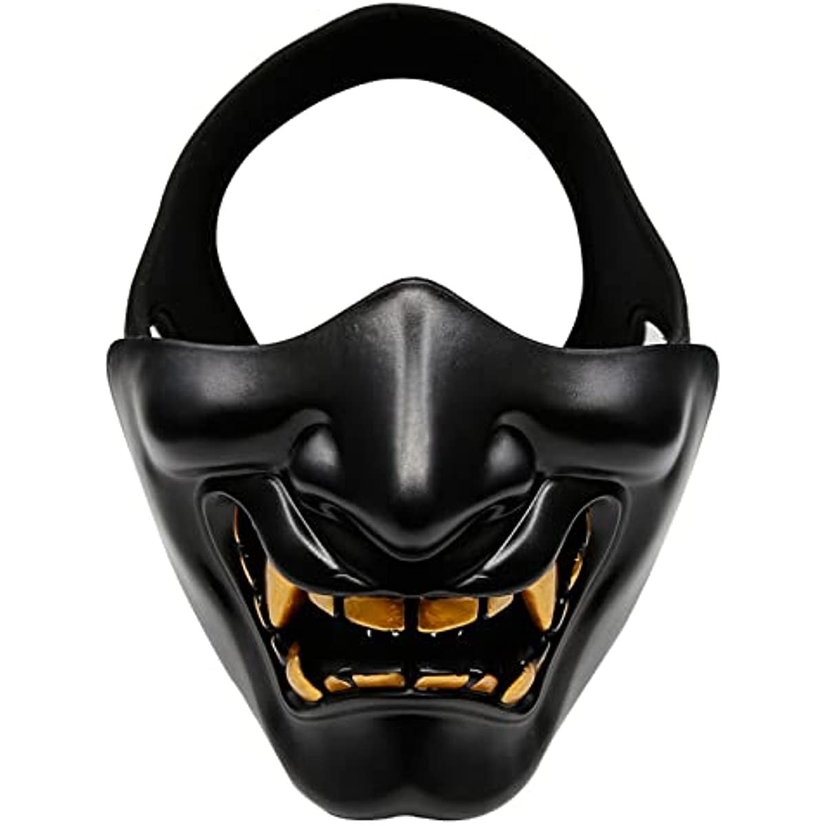 Bullsgetin Airsoft Half Face Mask - Evil Demon Monster Kabuki Samurai Hannya Oni Masquerade Ball, Party, Halloween, Cs War Game