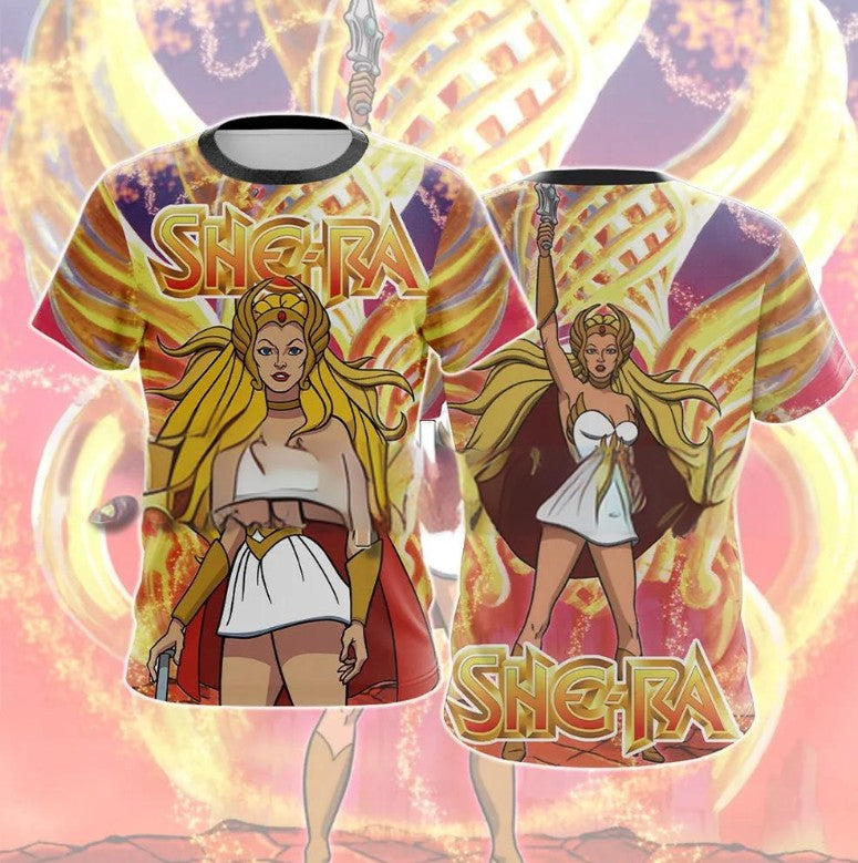 Anime Characters She-Ra And He-Man Cosplay T-shirt Male 3D Print Kids Cartoon Tee Men/Women Short Sleeve Tshirt Harajuku Y2k Top