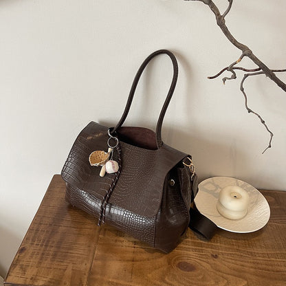 Crocodile Pattern Crossbody Bag For Women Black Shoulder Bag Brand Designer Women Bags Luxury PU Leather Flap Messenger Handbag