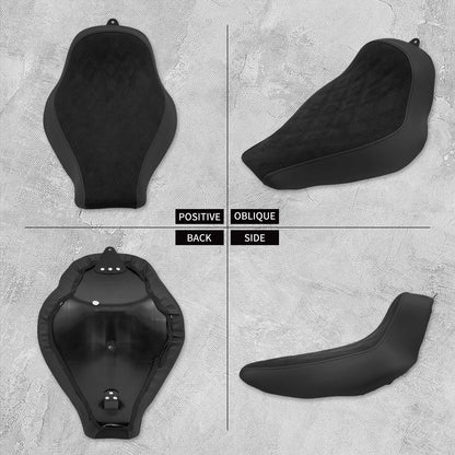Banco Dianteiro Individual para Motocicleta com Almofada de Diamante Perfil Baixo para Harley Softail Fatboy Breakout FXBRS FXBR FLSTF 2018-2024