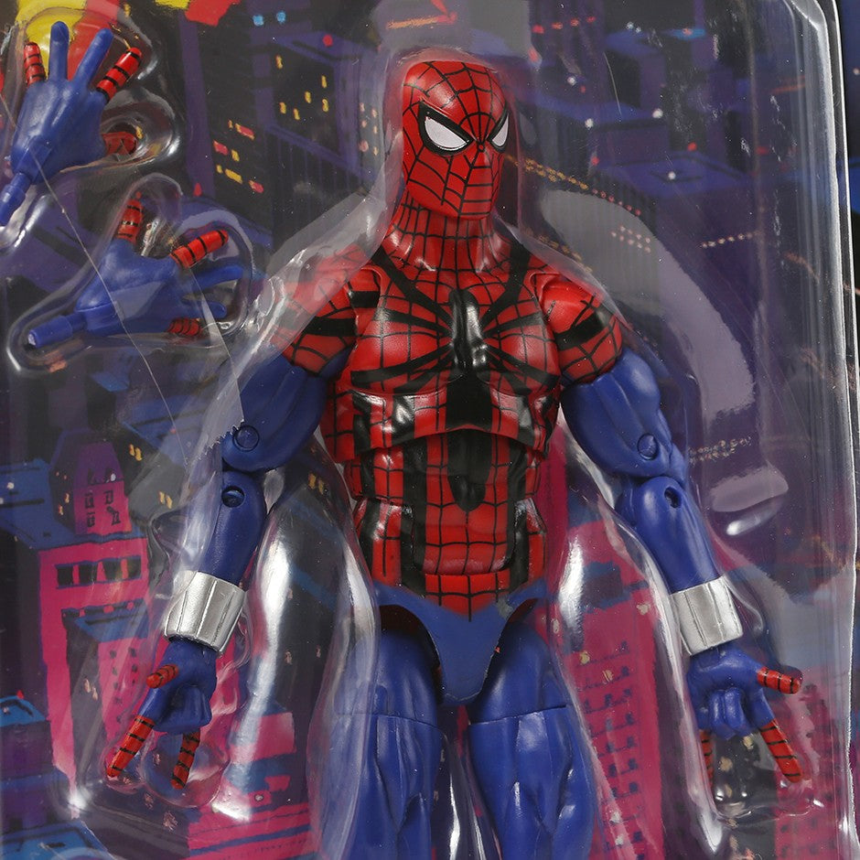 Boneco de Ação de PVC Colecionável Homem-Aranha Cel-Shading Comics Marvel Legends Retro Cardback Modelo de Brinquedo de Presente