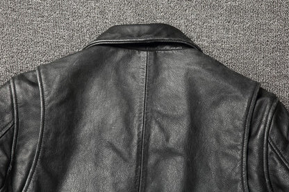 2025 Retro Style 100% Top Layer Cowhide Oversized Leather Jacket Color is made of Old Motorcycle Riding Clothes.