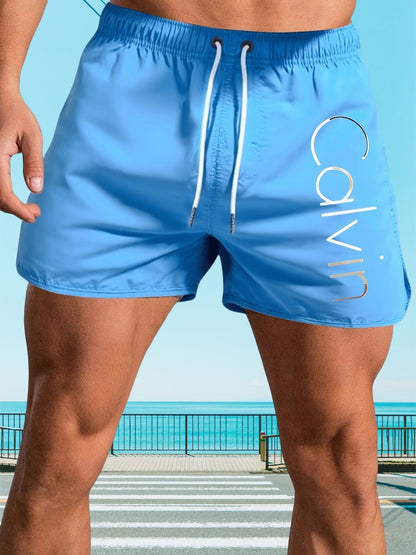 Men's Breathable Sexy Swimsuit Low Waist Casual Beach Shorts Drawstring Boxer Briefs Surfing Volleyball Summer S-3XL
