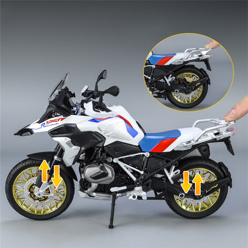 1/9 R1250 GS ADV Liga De Motocicleta De Corrida Diecasts Rua Esportes Motocicleta Modelo Simulação Com Luz Coleção Crianças Brinquedos Presente