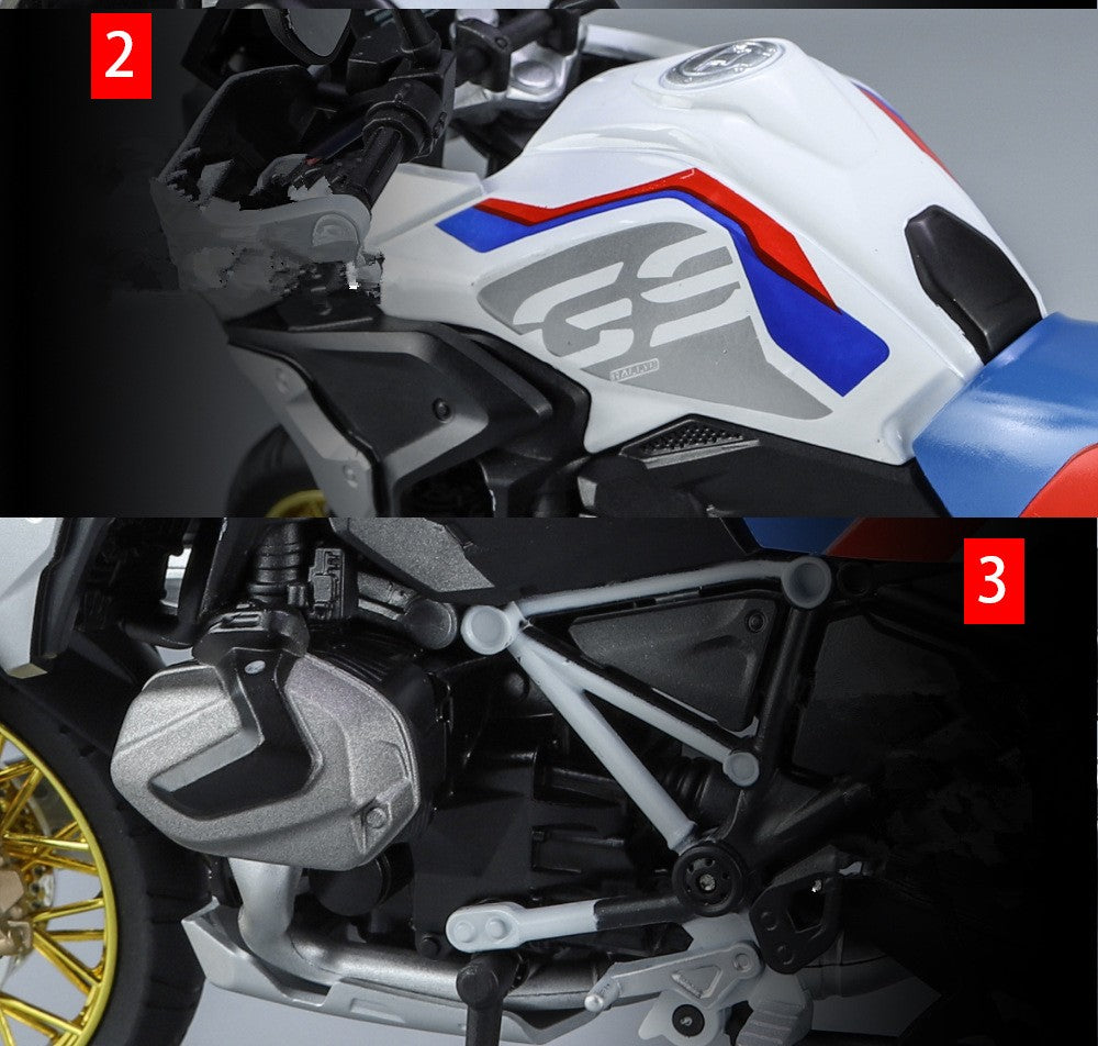 1/9 R1250 GS ADV Liga De Motocicleta De Corrida Diecasts Rua Esportes Motocicleta Modelo Simulação Com Luz Coleção Crianças Brinquedos Presente