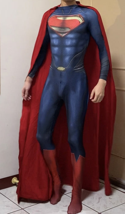 Adults Kids Classic Man of Steel Clark Kent Cosplay Costume Superhero Suit Halloween Zentai Bodysuit