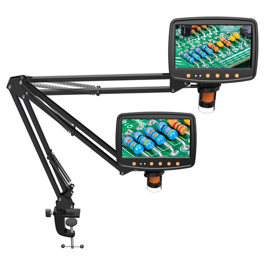 Suporte de braço flexível para microscópio RIEVBCAU? Suporte de metal ajustável compatível com microscópios de moedas DM4 DM7 DM9 MS1 MS3