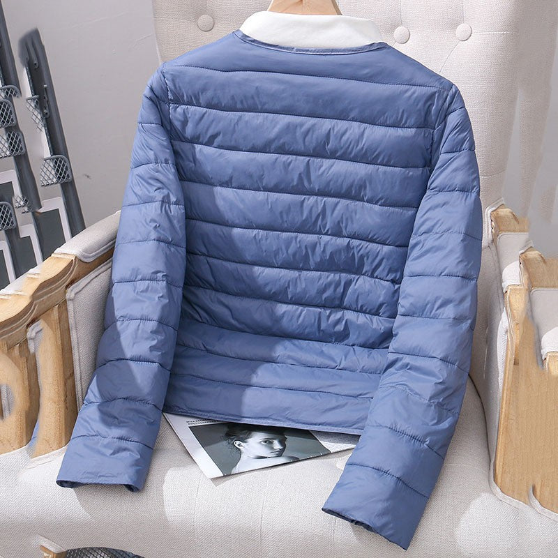 2025 New Lightweight Down Cotton Coat Women Autumn Winter Long Sleeve Slim Warm Parkas Female Portable Packable Ski Short Jacket